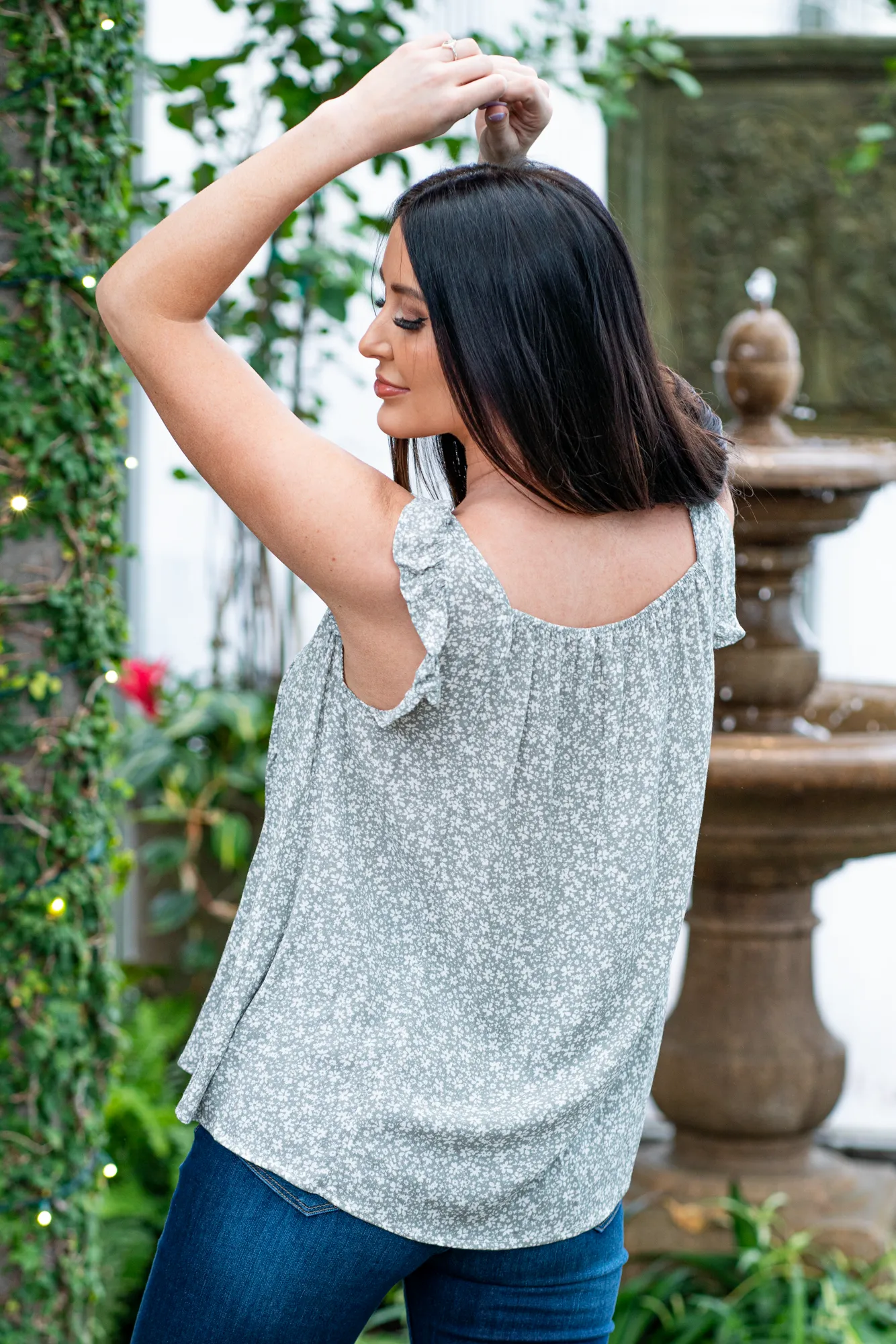 Sierra Floral Flutter Sleeve Top