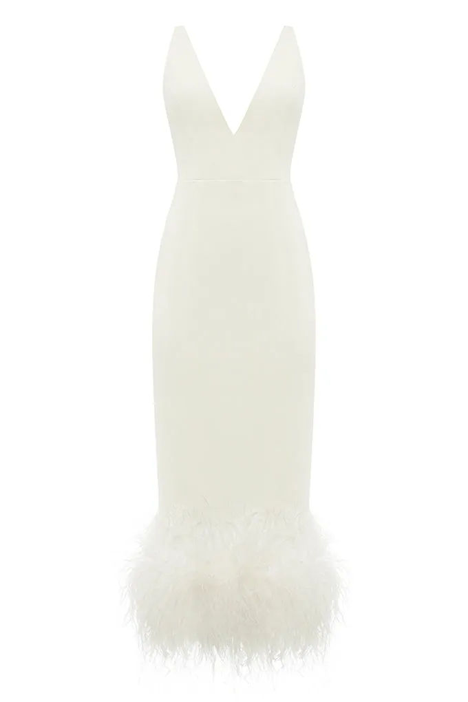 Silhouette midi dress with a V-neck