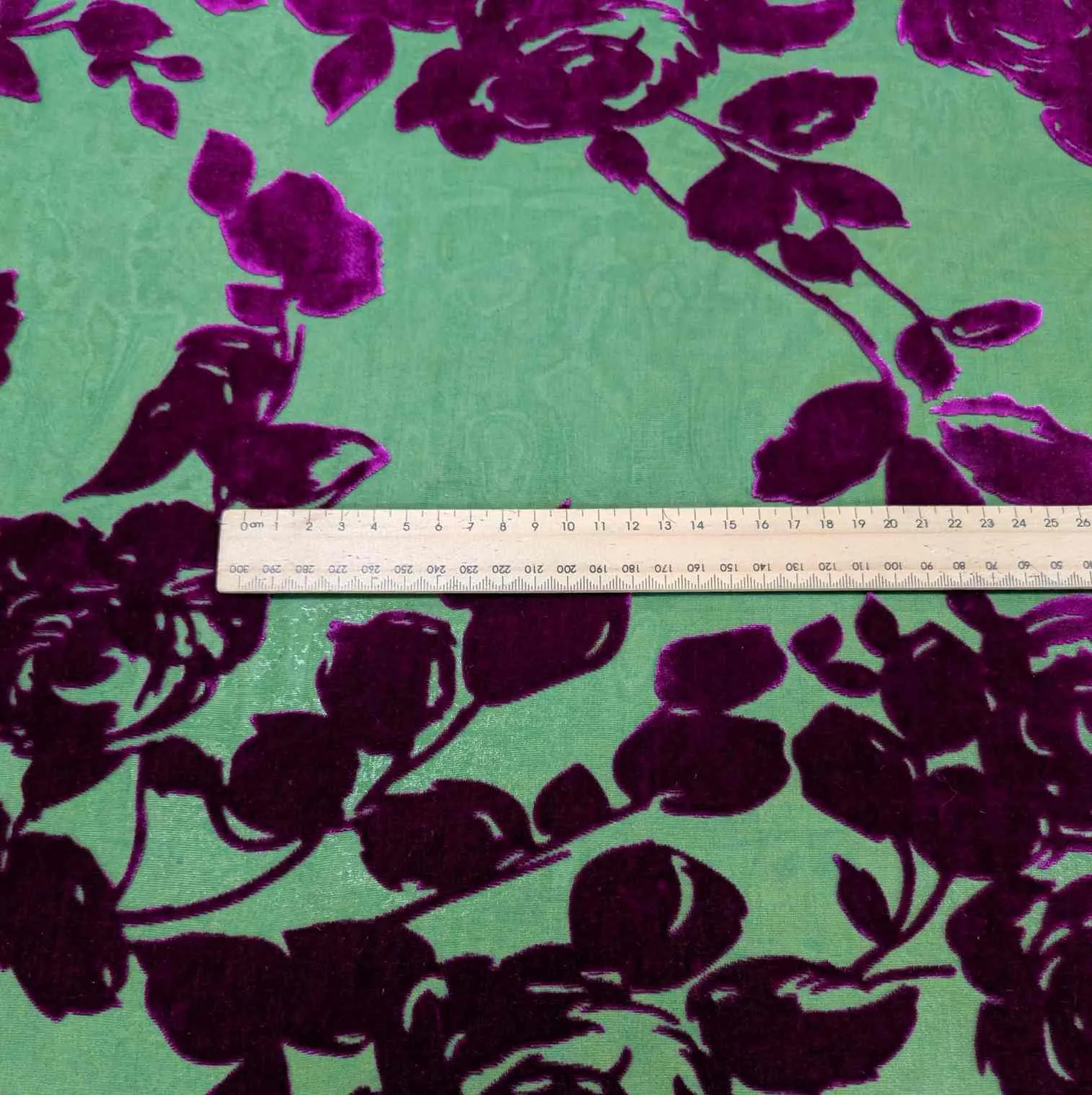 Silk Burnout Velvet, Fuchsia Floral