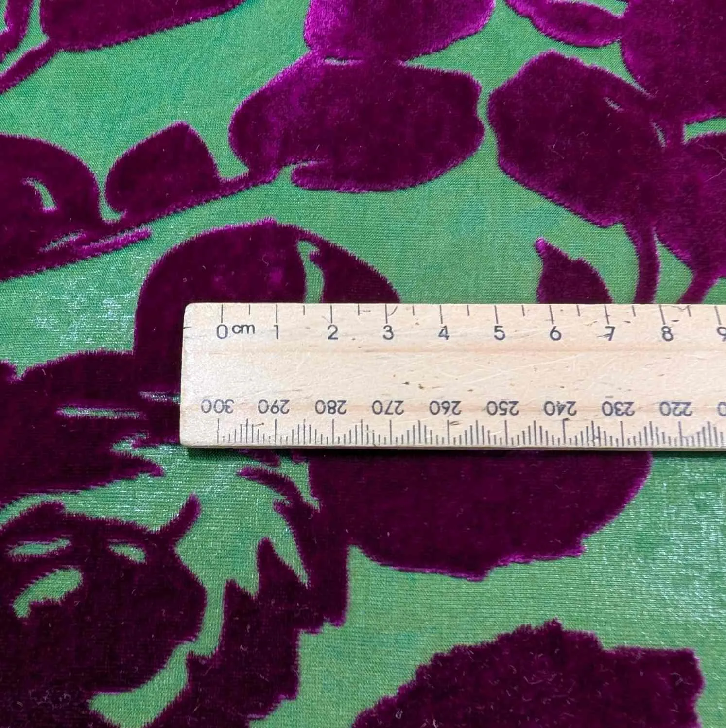 Silk Burnout Velvet, Fuchsia Floral