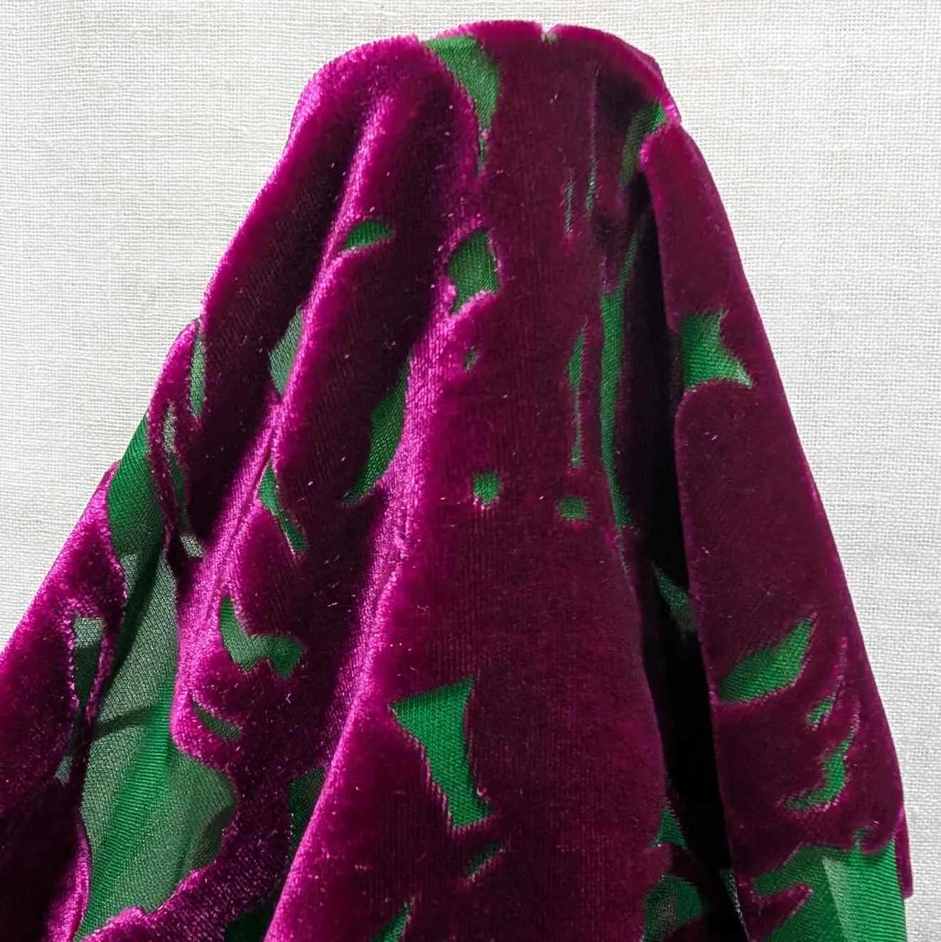 Silk Burnout Velvet, Fuchsia Floral