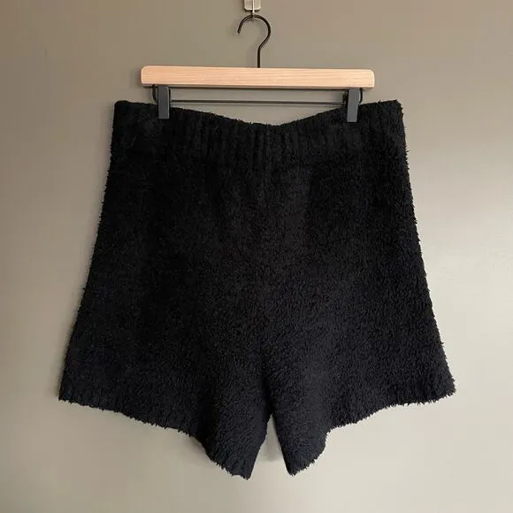 SKIMS Cozy Knit Shorts Size 2X Size 3X Black Soft Comfortable Casual Fleece Warm