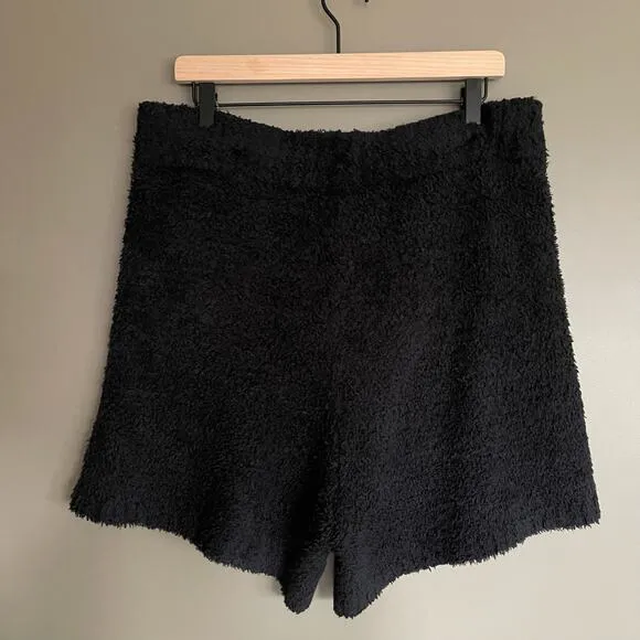 SKIMS Cozy Knit Shorts Size 2X Size 3X Black Soft Comfortable Casual Fleece Warm