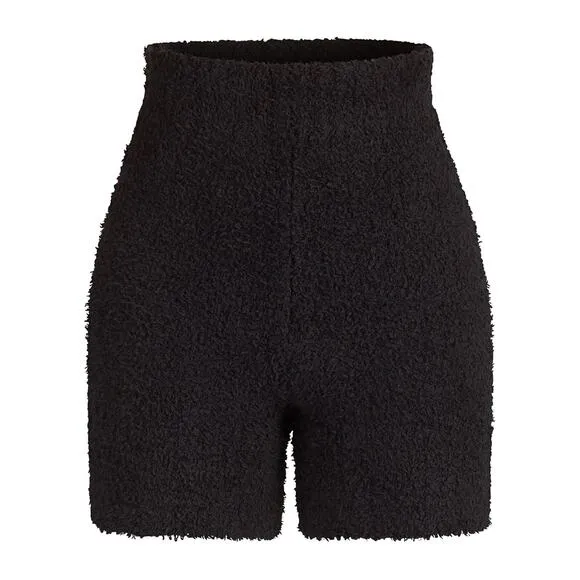 SKIMS Cozy Knit Shorts Size 2X Size 3X Black Soft Comfortable Casual Fleece Warm