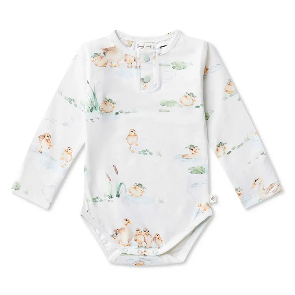 Snuggle Hunny Organic Long Sleeve Bodysuit - Duck Pond