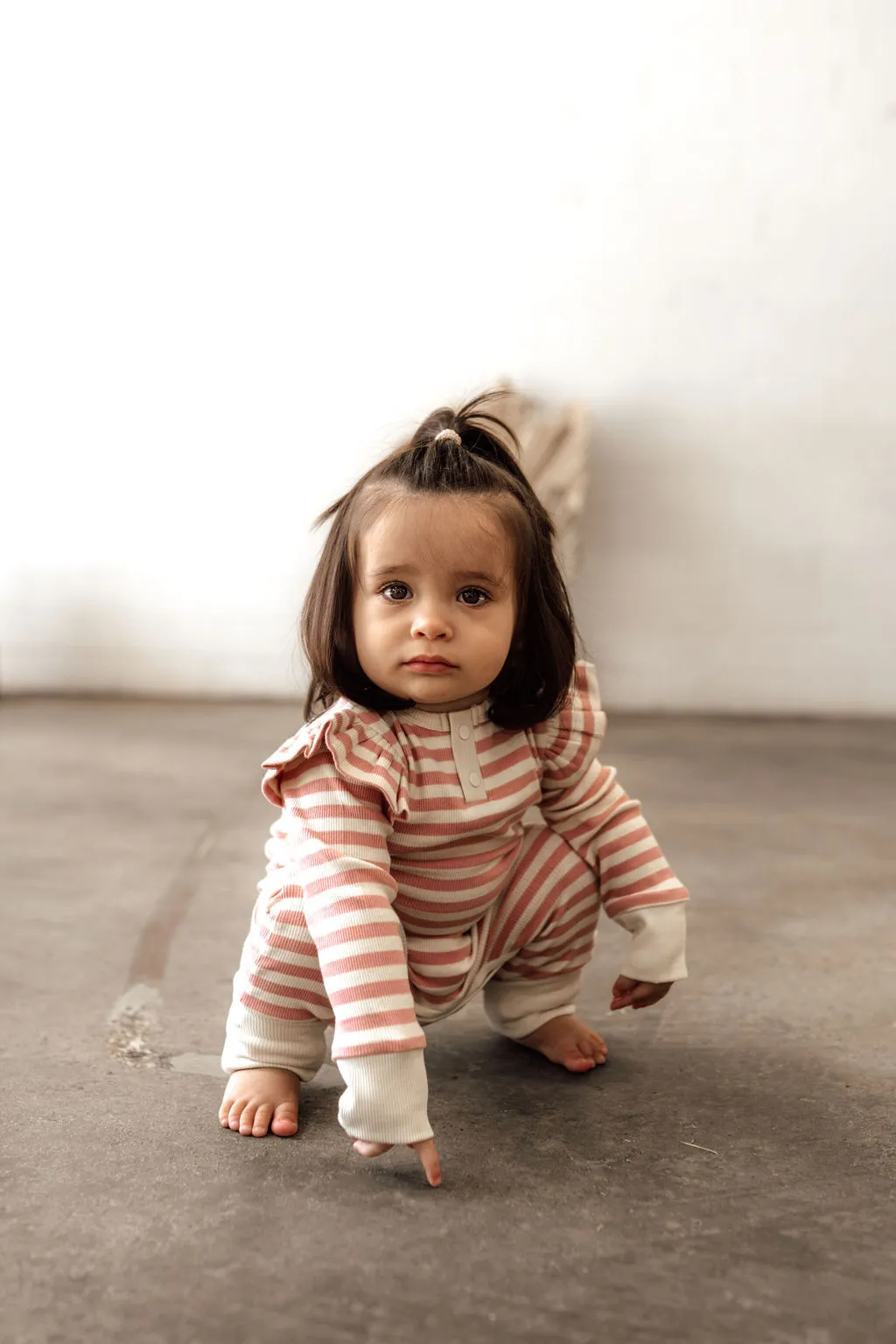 Snuggle Hunny Organic Ribbed Growsuit - Rose Stripe