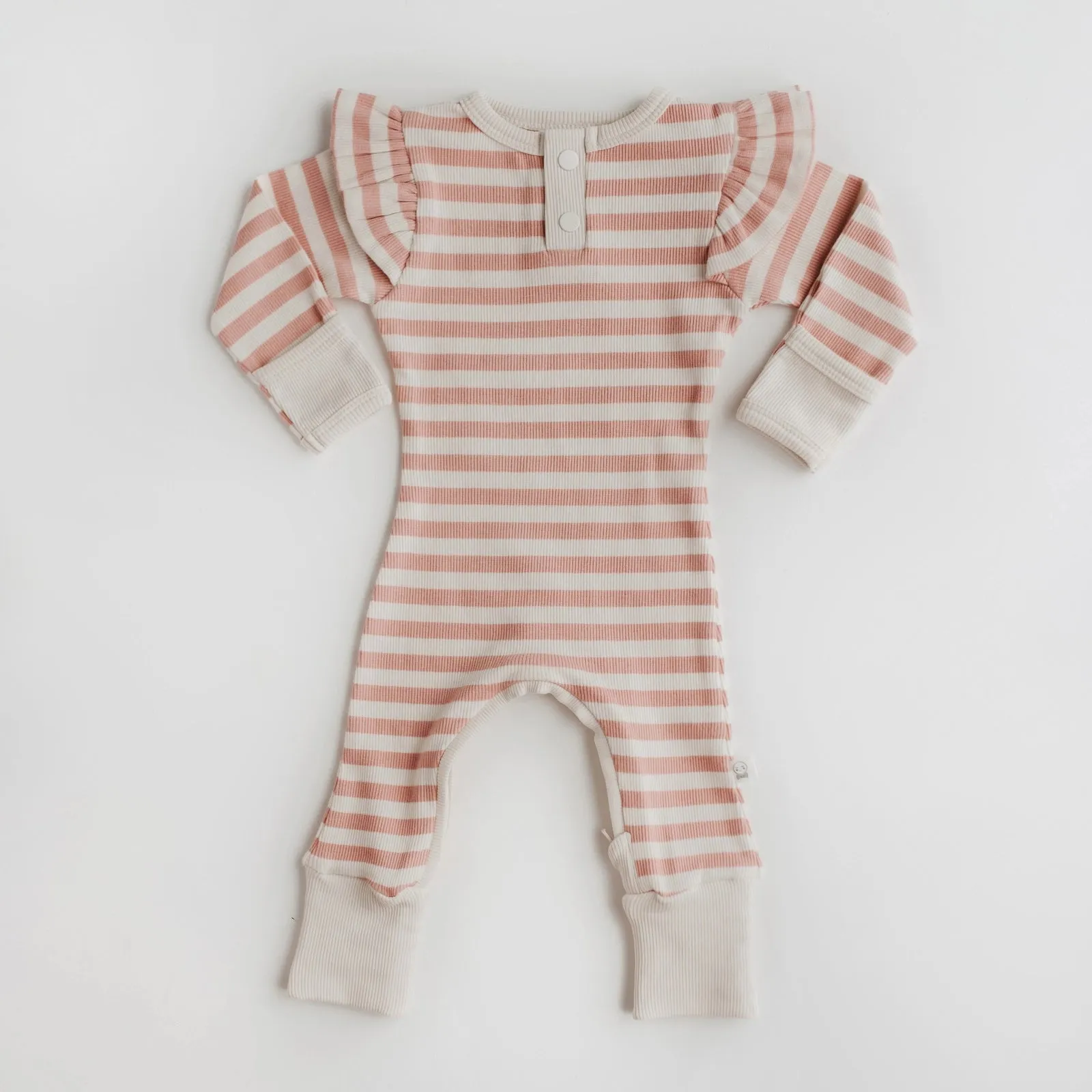 Snuggle Hunny Organic Ribbed Growsuit - Rose Stripe
