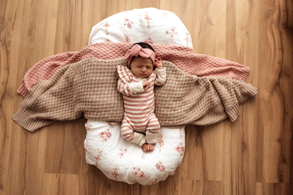Snuggle Hunny Organic Ribbed Growsuit - Rose Stripe