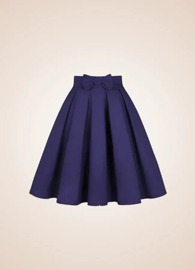 Solid Color Ribbon Mini Skirt