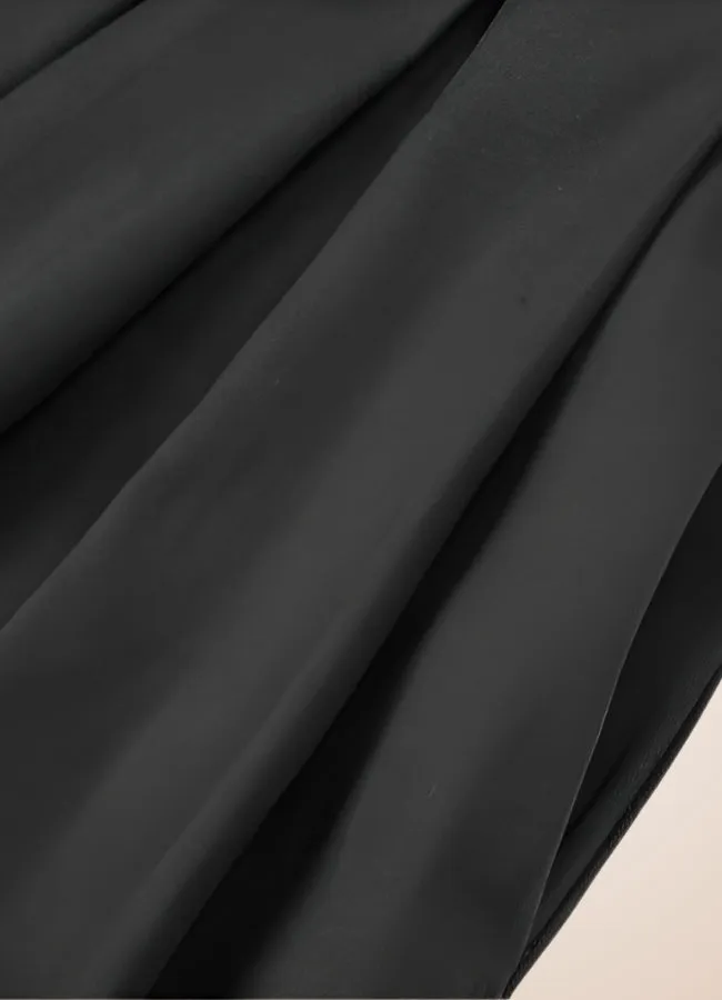 Solid Color Ribbon Mini Skirt
