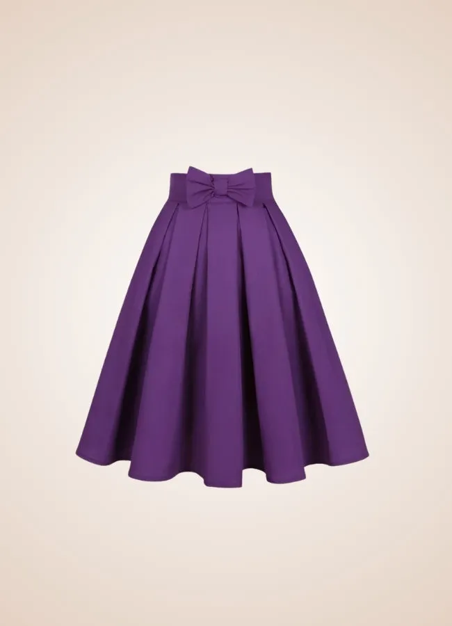 Solid Color Ribbon Mini Skirt