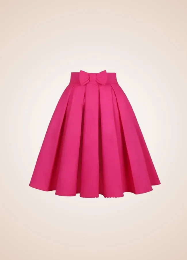 Solid Color Ribbon Mini Skirt