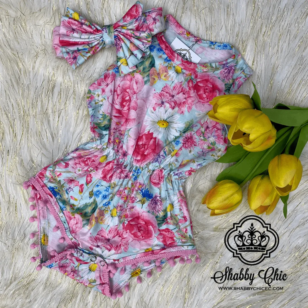 Spring Floral Onesie with Headband