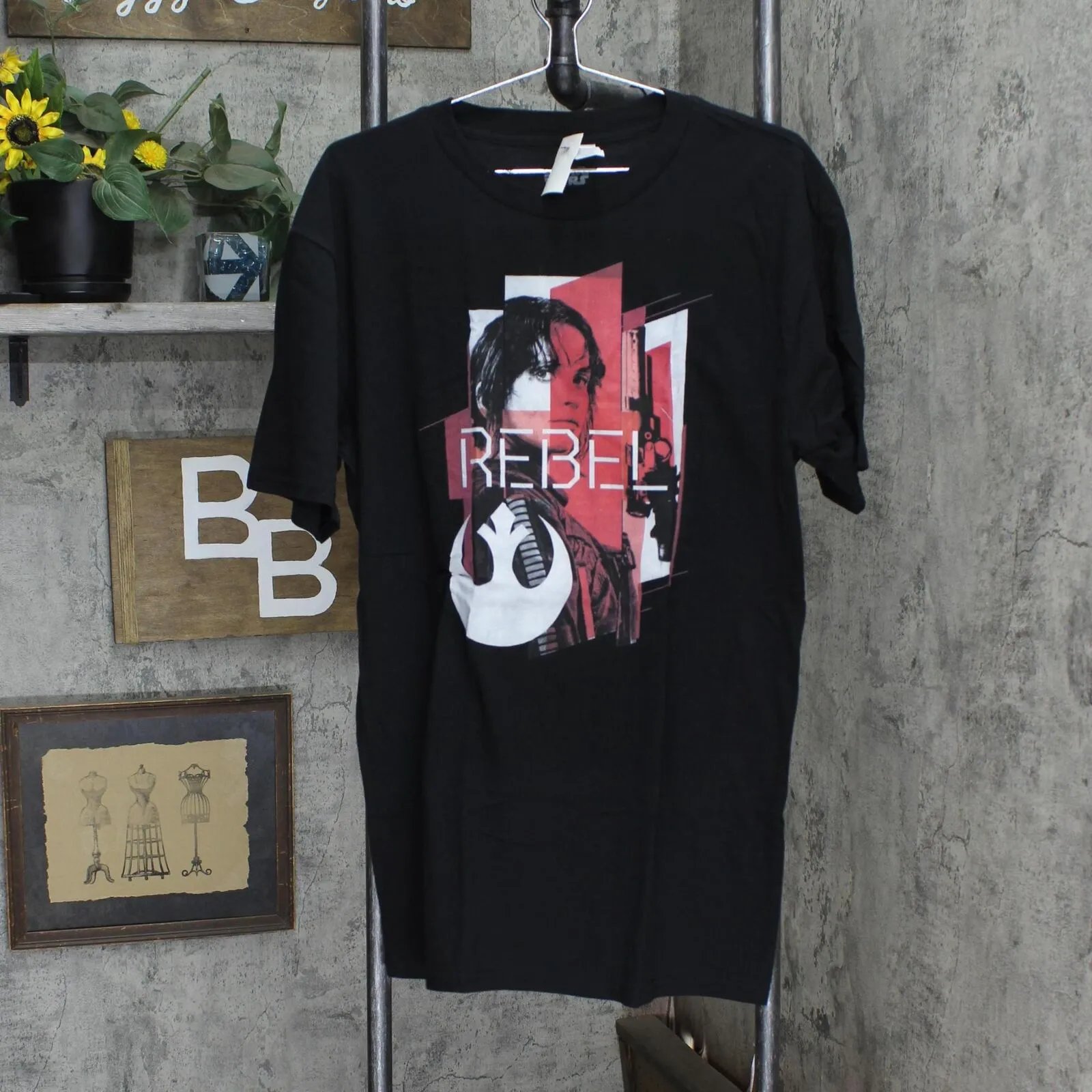 Star Wars Rogue One Mens Tops Short Sleeve Tee Shirt Black L Tall