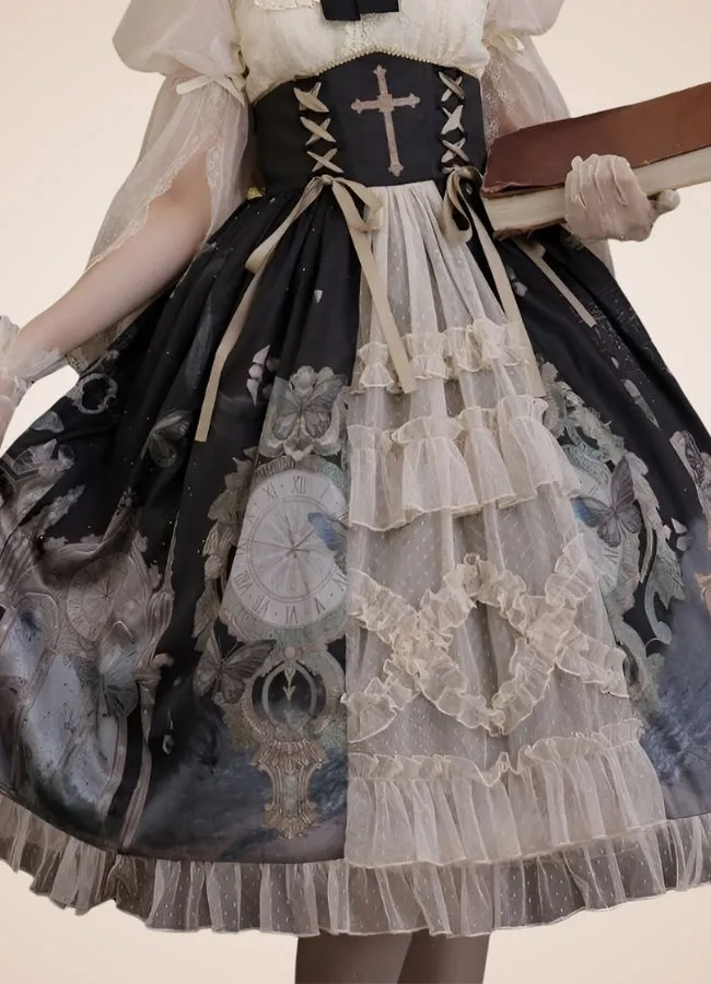 Steampunk Mesh Lolita Skirt