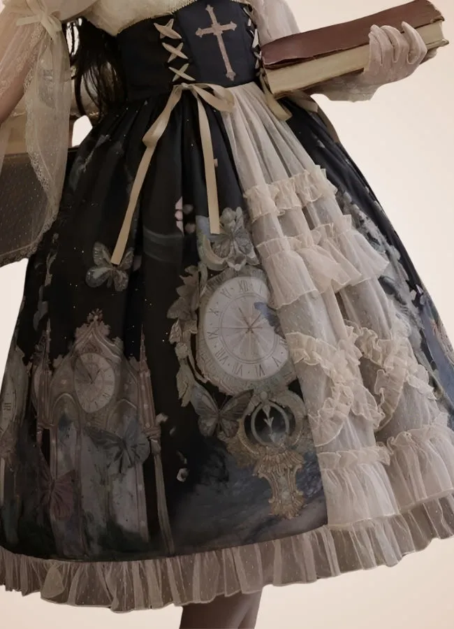 Steampunk Mesh Lolita Skirt