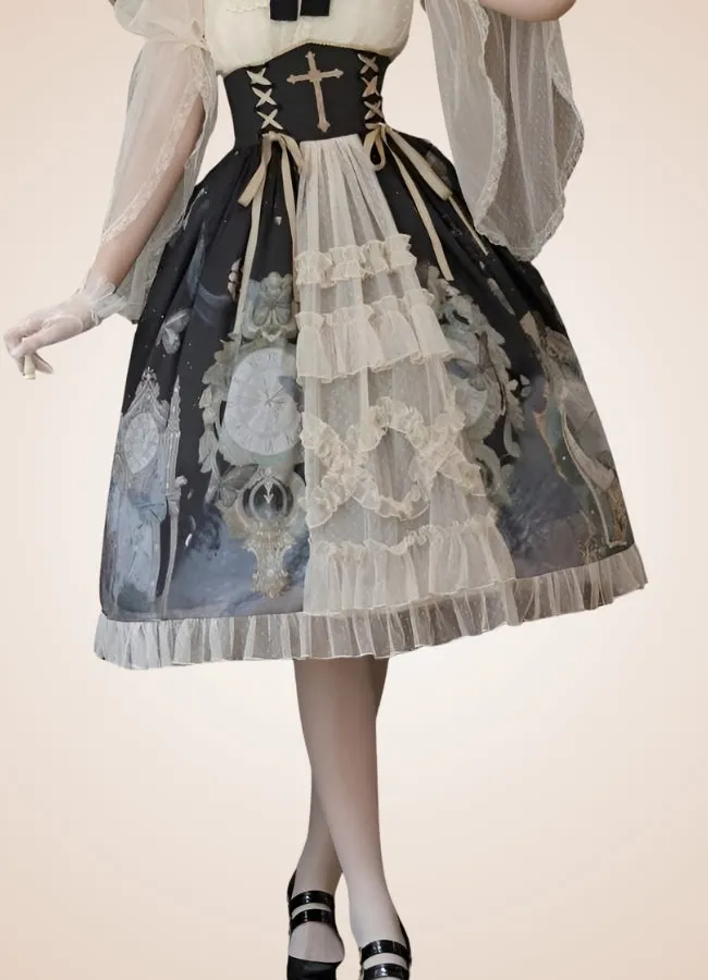 Steampunk Mesh Lolita Skirt