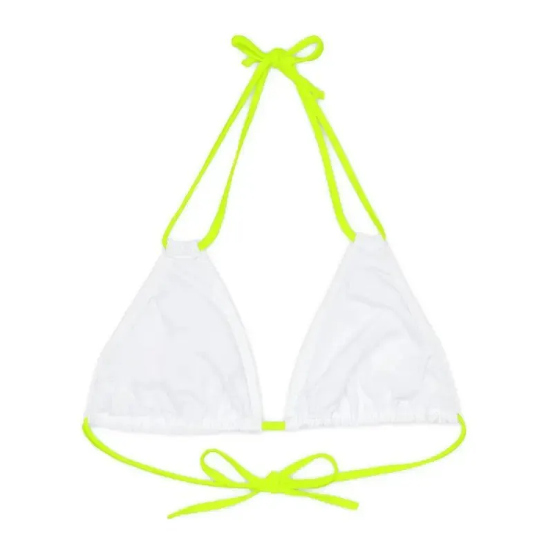 Strappy Triangle Bikini Top with Adjustable Straps & Removable Cups