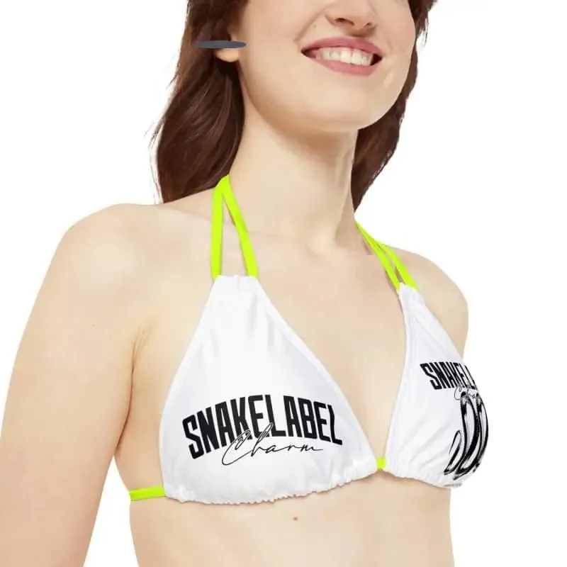 Strappy Triangle Bikini Top with Adjustable Straps & Removable Cups