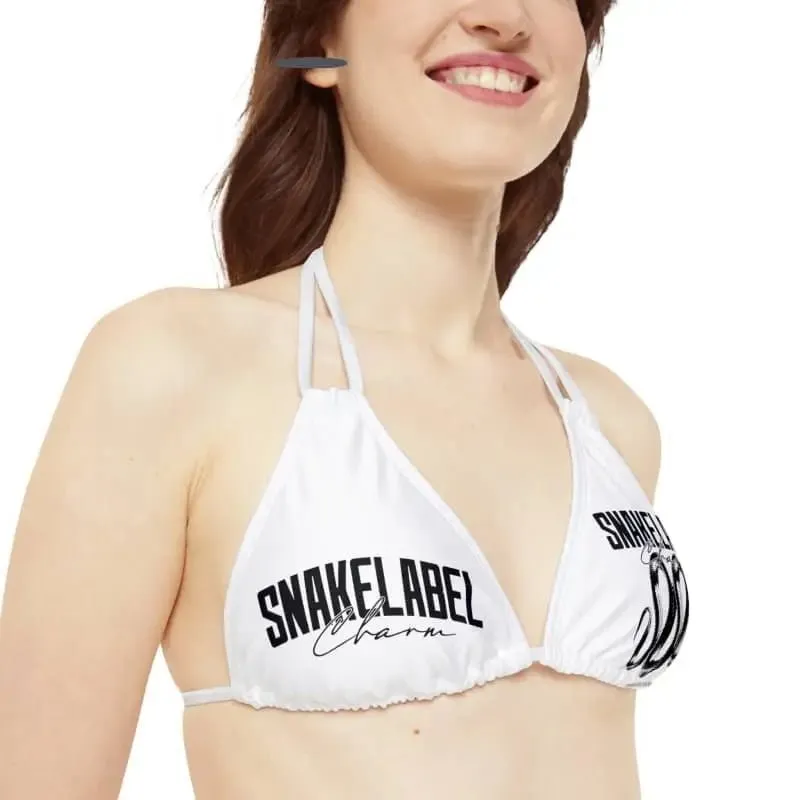Strappy Triangle Bikini Top with Adjustable Straps & Removable Cups