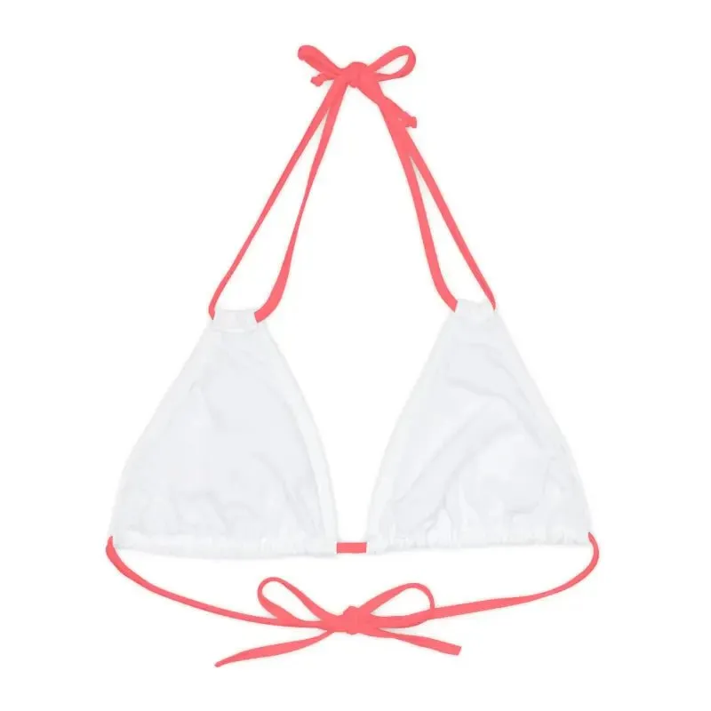 Strappy Triangle Bikini Top with Adjustable Straps & Removable Cups