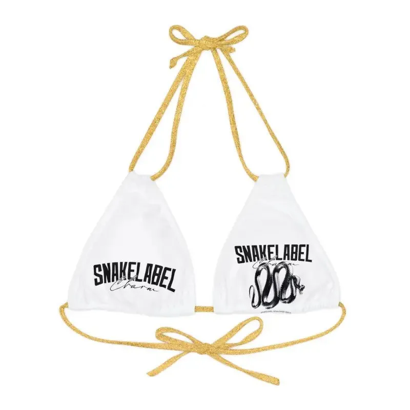 Strappy Triangle Bikini Top with Adjustable Straps & Removable Cups