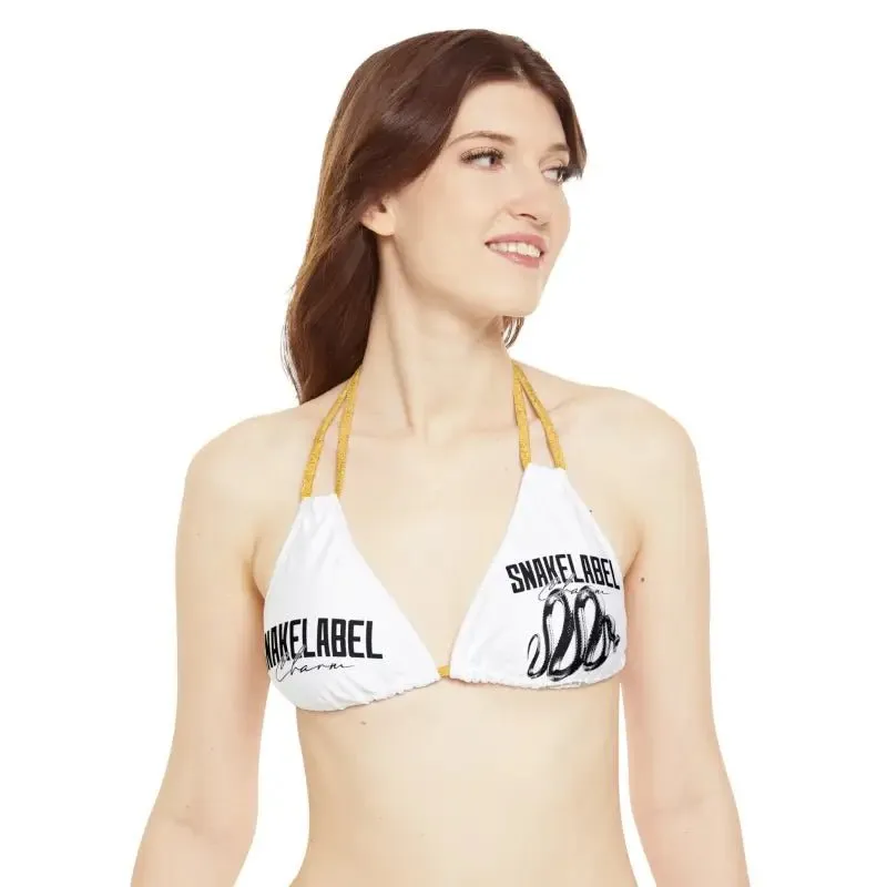 Strappy Triangle Bikini Top with Adjustable Straps & Removable Cups
