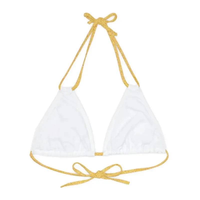 Strappy Triangle Bikini Top with Adjustable Straps & Removable Cups