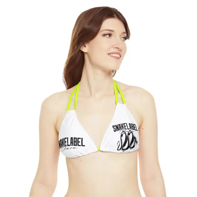Strappy Triangle Bikini Top with Adjustable Straps & Removable Cups