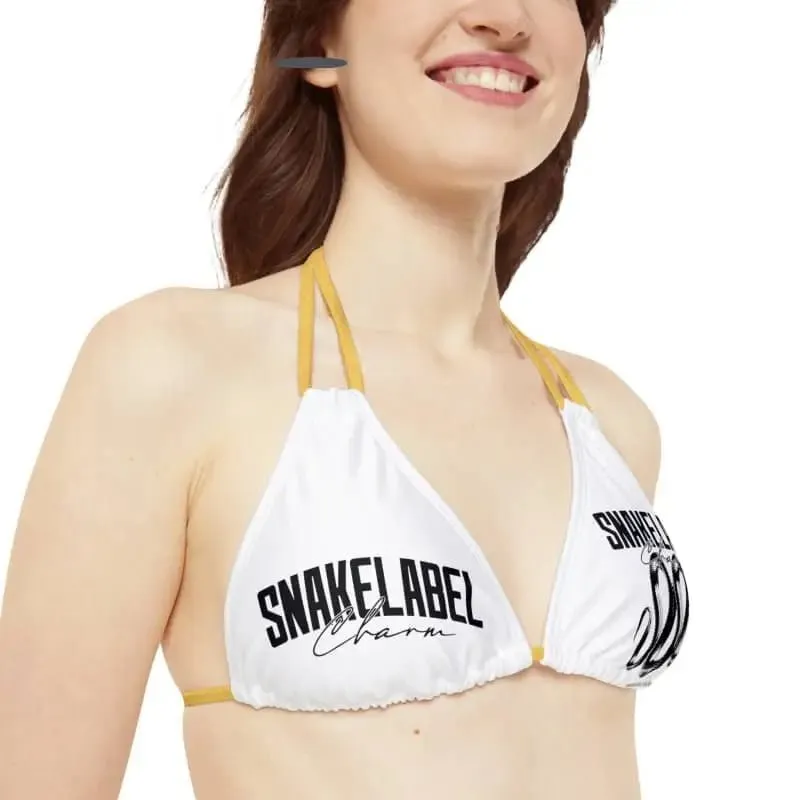 Strappy Triangle Bikini Top with Adjustable Straps & Removable Cups