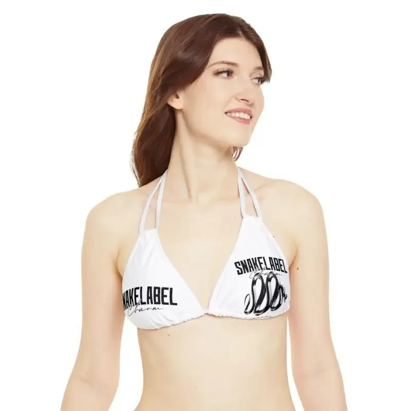 Strappy Triangle Bikini Top with Adjustable Straps & Removable Cups