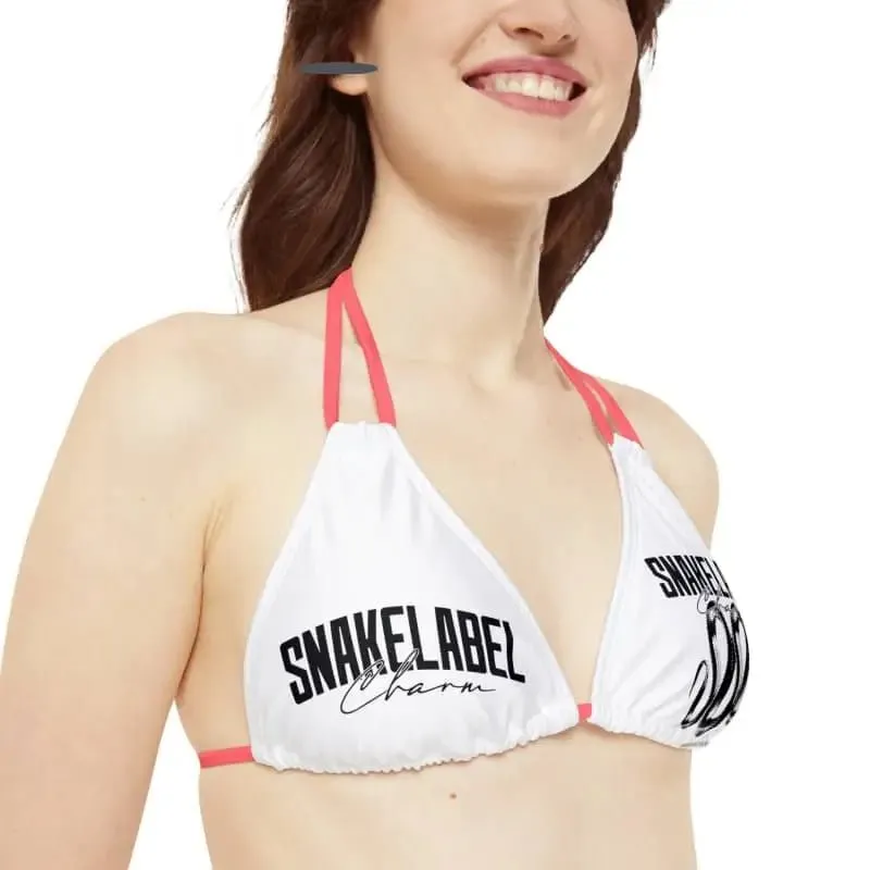 Strappy Triangle Bikini Top with Adjustable Straps & Removable Cups