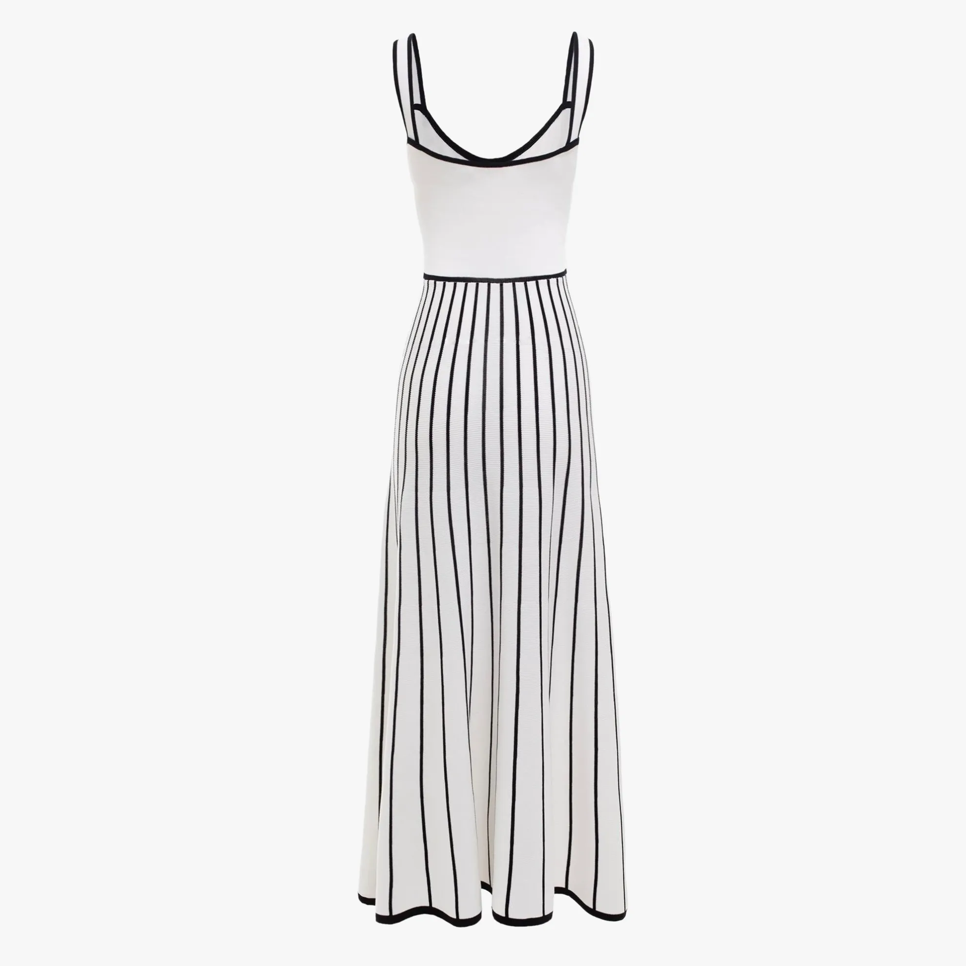 Striped Midi Dress with Button Detail