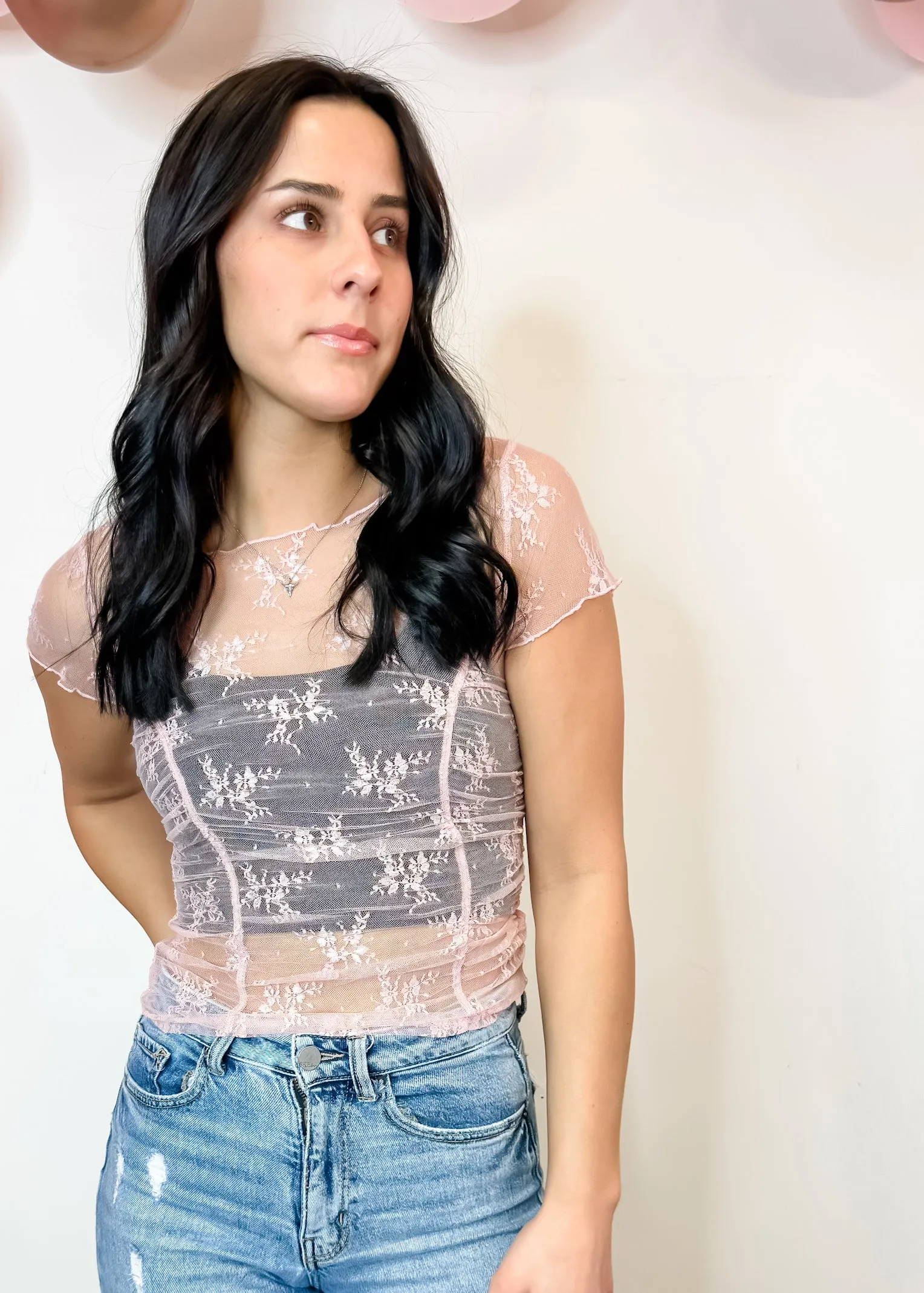 Summer Days Sheer Top - Blush