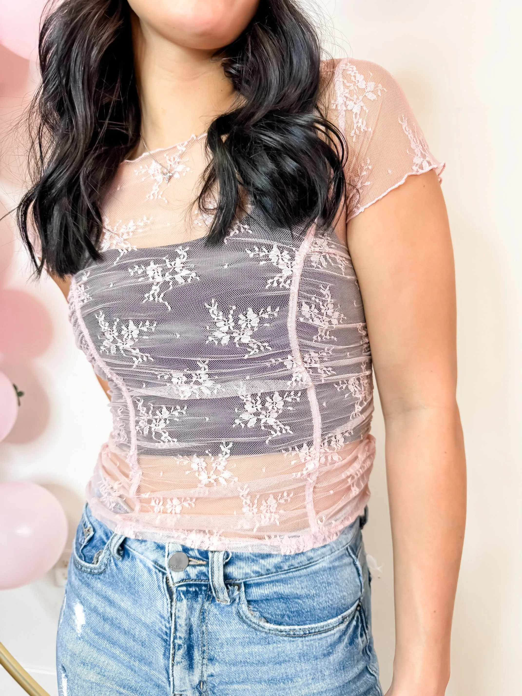 Summer Days Sheer Top - Blush