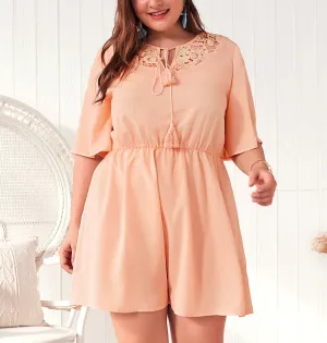 Summer Solid Color Cutout Plus Size Dress