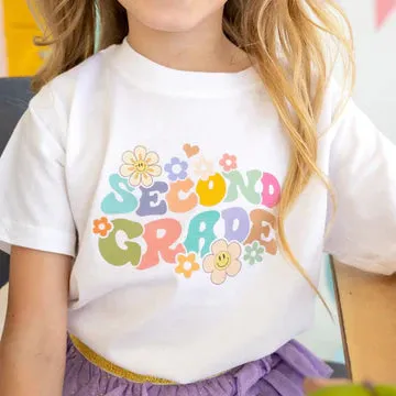 Sweet Wink: Second Grade Retro Short Sleeve T-Shirt - White