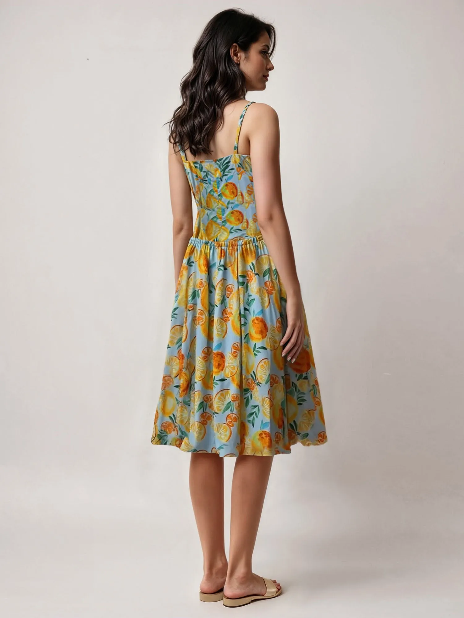 Sweetheart Citrus Midi Sun Dress