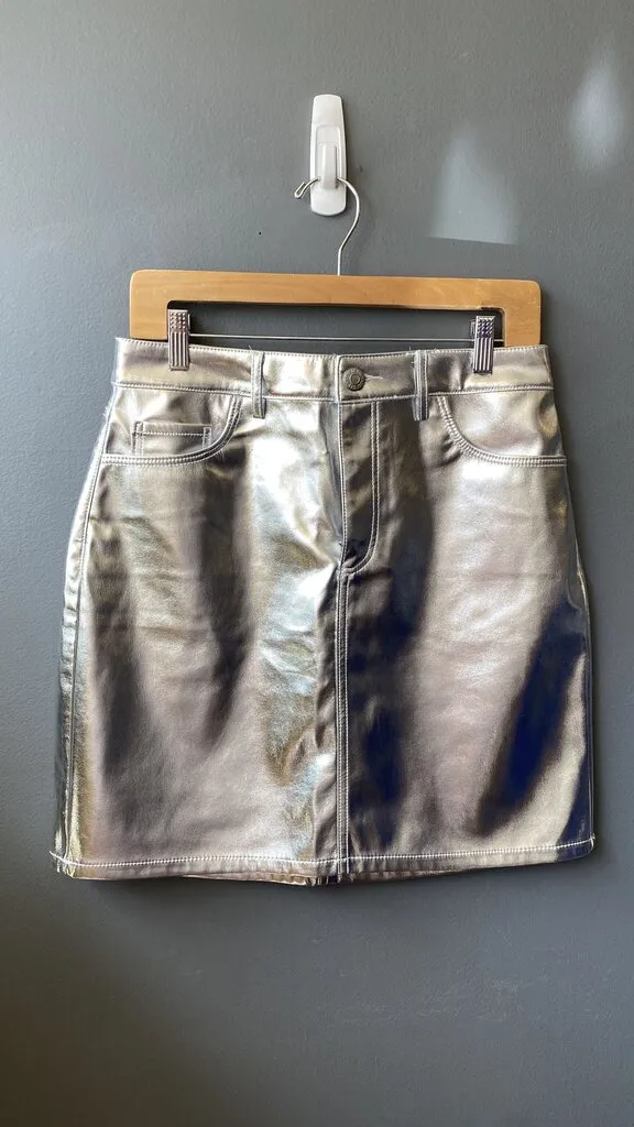 Tall Silver Mini Skirt