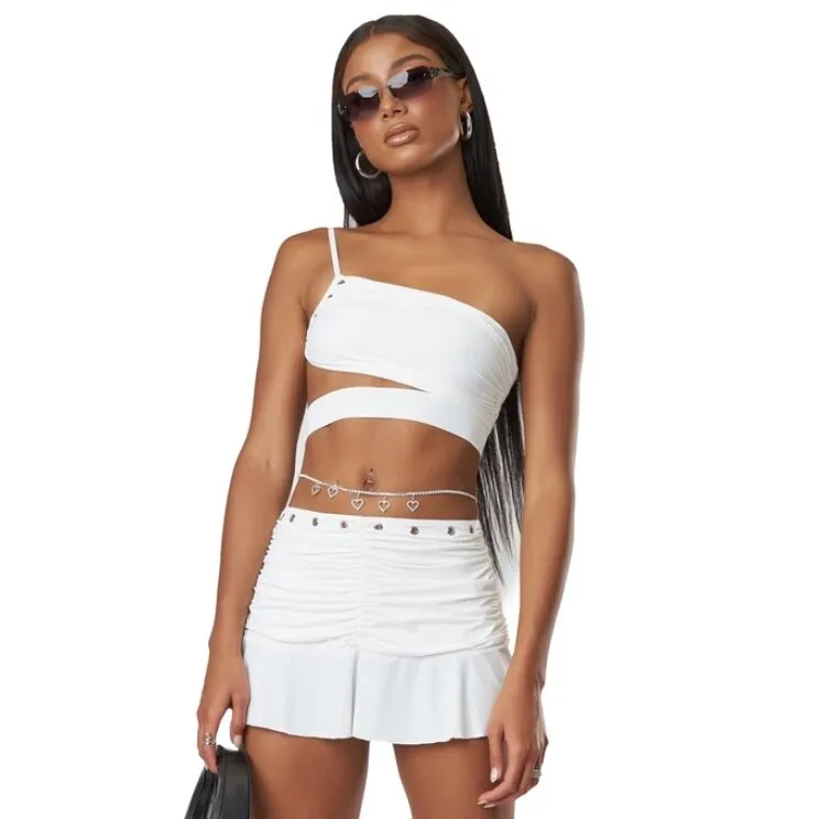 The Kript Alek Skirt White