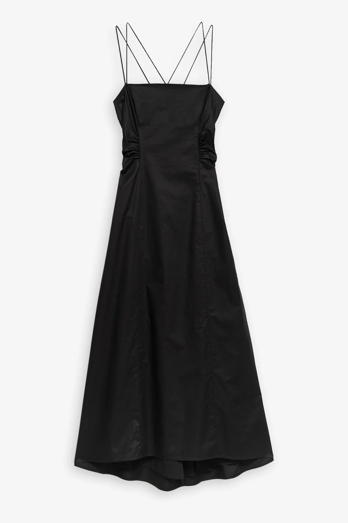 Tie Back Midi Dress in Noir