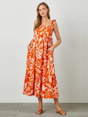 Tie Strap Floral Maxi Sun Dress