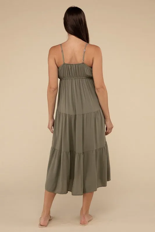 Tiered Cami Midi Dress