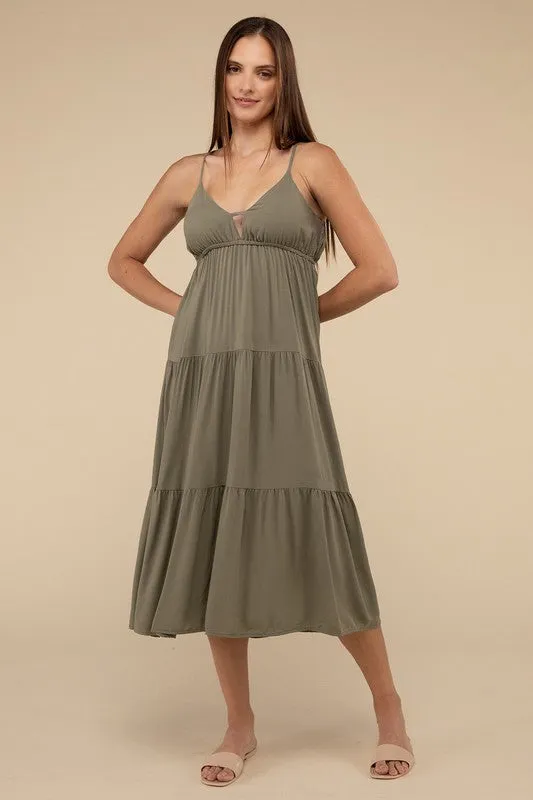 Tiered Cami Midi Dress