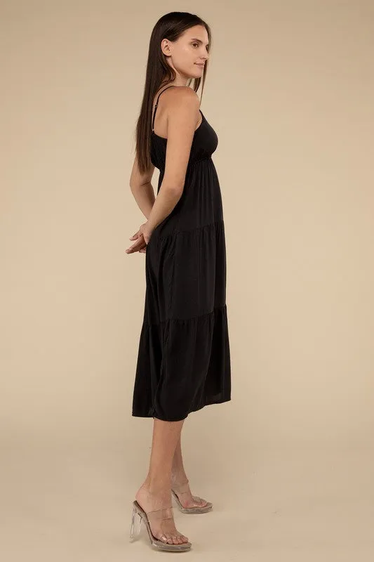 Tiered Cami Midi Dress