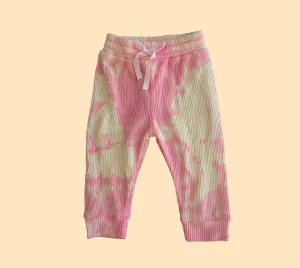 Toddler Pink Cream Tie Dye Joggers