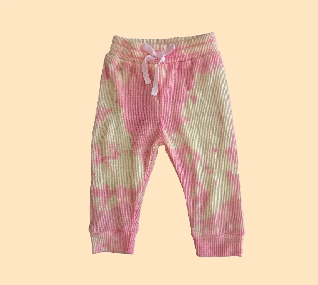 Toddler Pink Cream Tie Dye Joggers