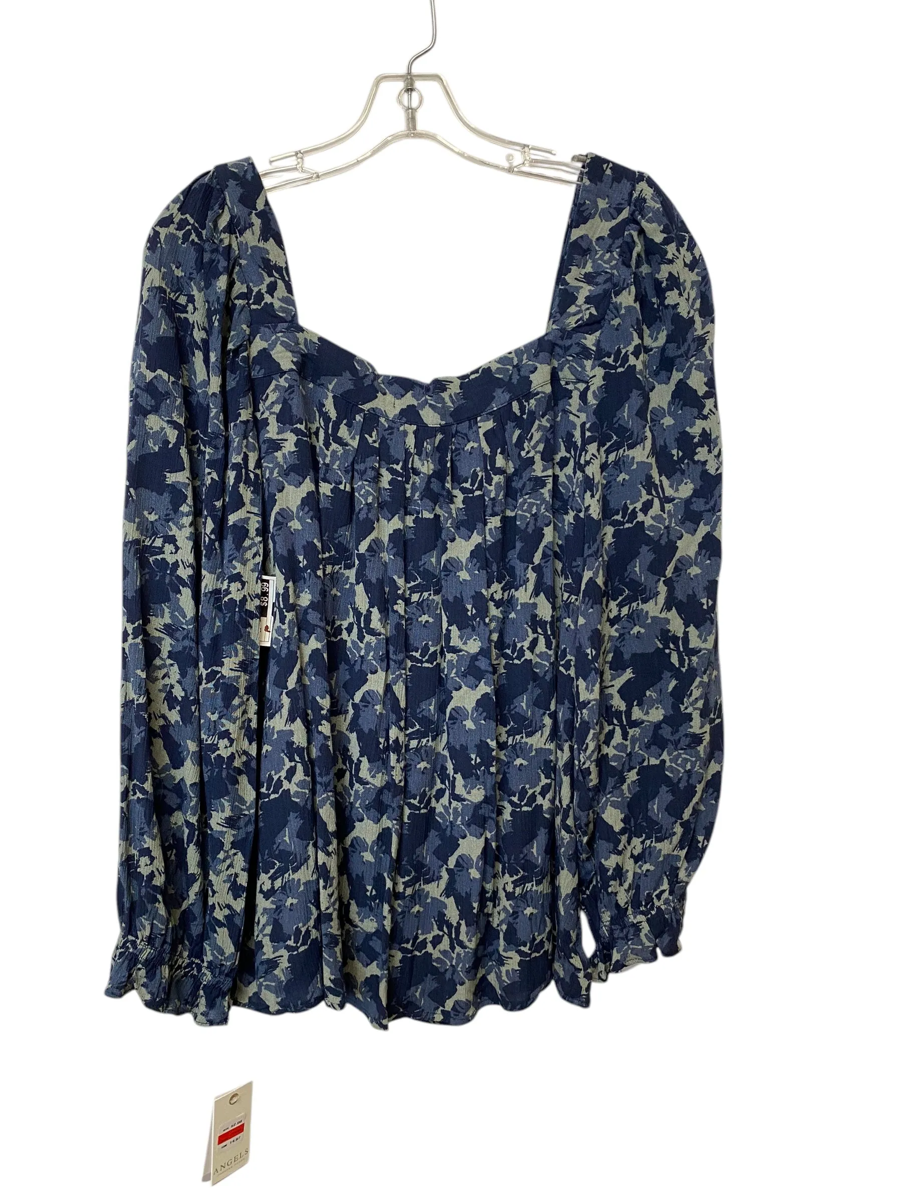 Top Long Sleeve By Angels In Floral Print, Size: 1x