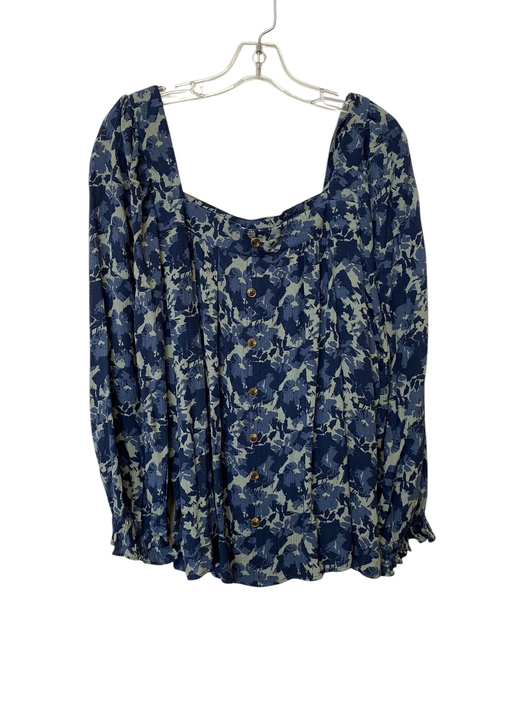 Top Long Sleeve By Angels In Floral Print, Size: 1x