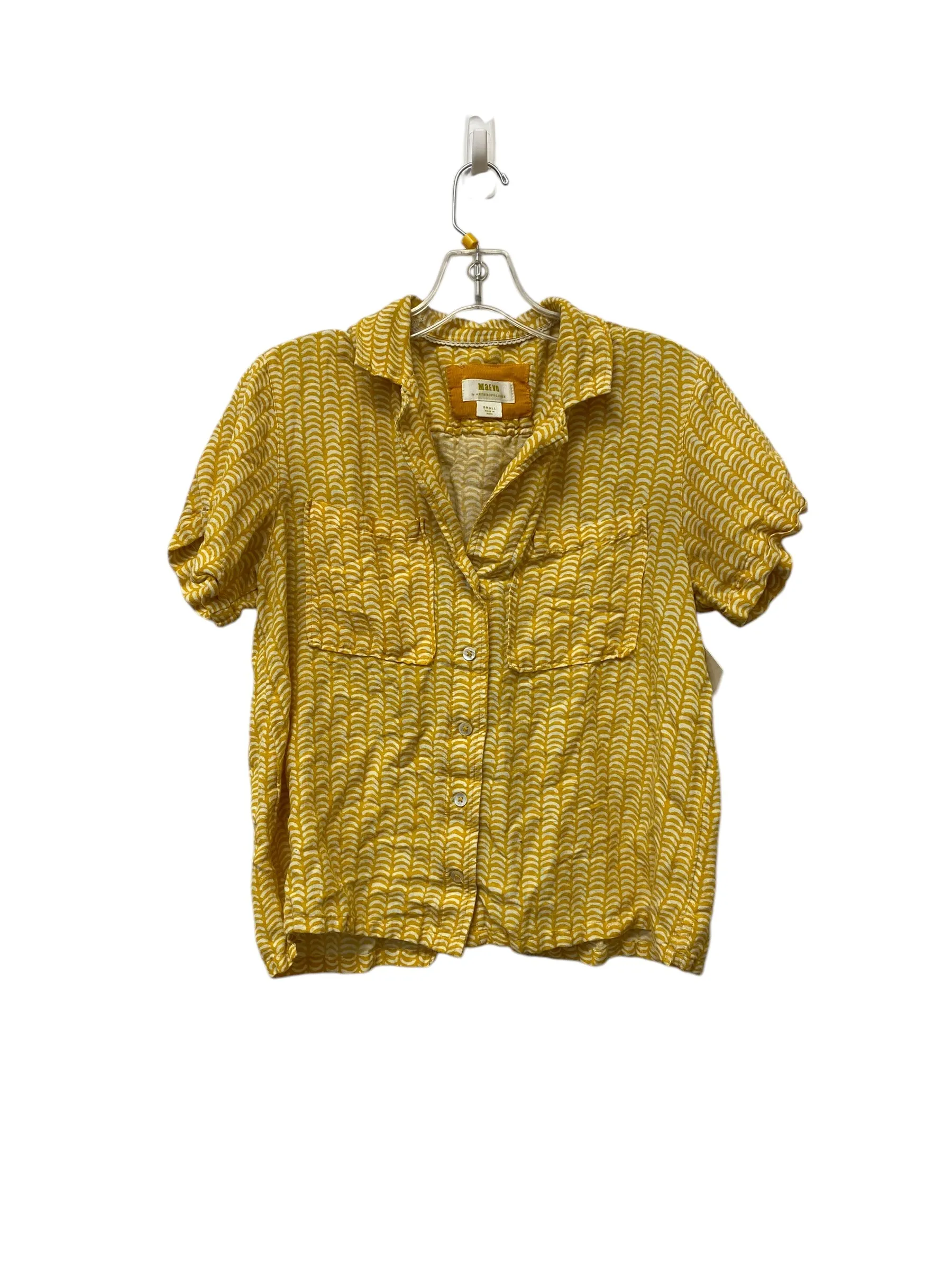 Top Short Sleeve By Maeve In Yellow, Size: S